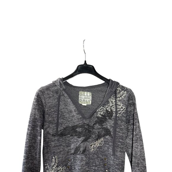 Billabong Womens Hoodie Hooded Sweatshirt Y2K Vintage Embroidered Size M Grunge - Picture 2 of 6